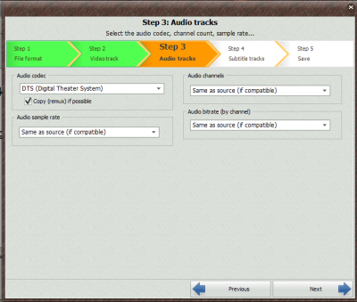 Custom Remux audio settings